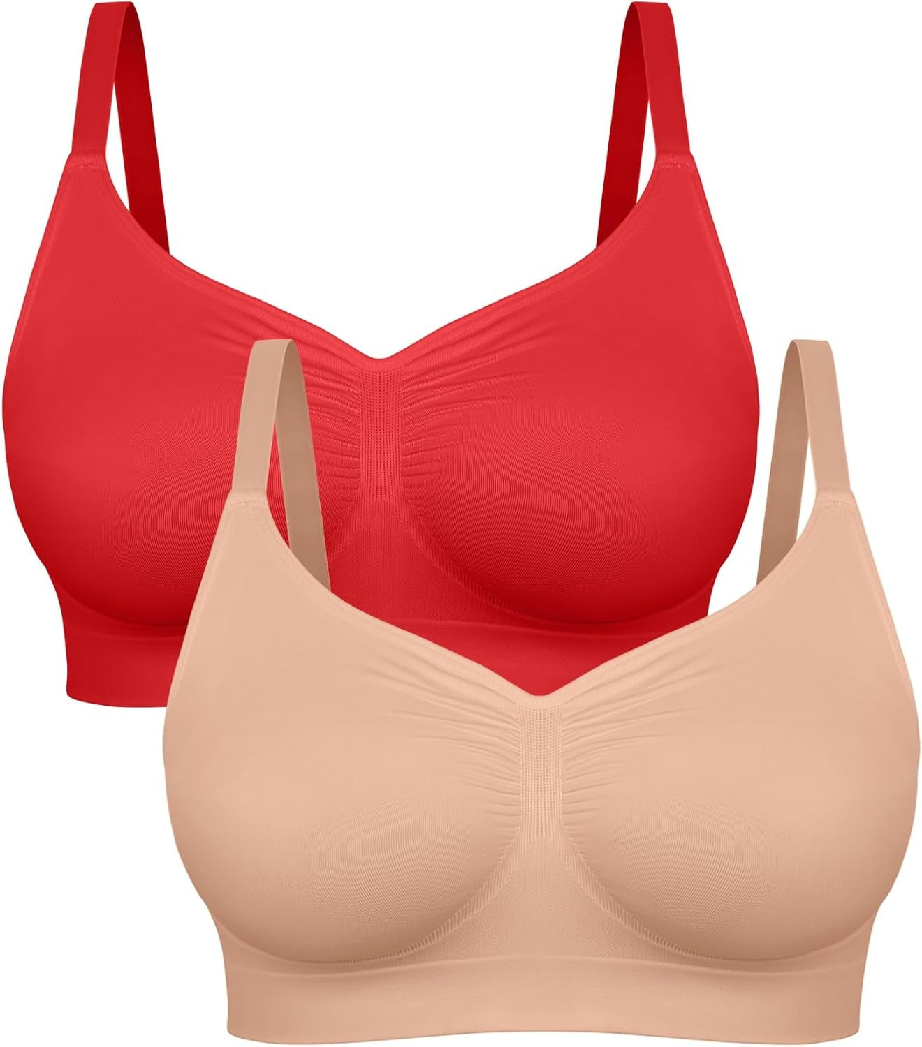 Women's Wireless Sculpt Bra Comfort Bralettes No Underwire Unlined Cami Bra Seamless Tshirt Bras Sports Bra Bralette Basic Comfortable Fit Womenswear Everyday Deals For You Days
